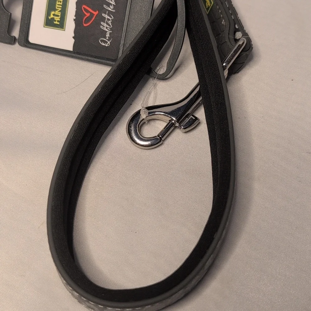 Hunter T-Leash Plastic Grey Reflective Leopard Print Pet Leash